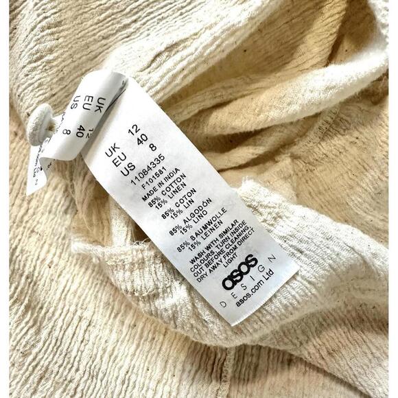 ASOS Design Beige V Neck Flowy Boho Dress Women's Size US8 - Picture 15 of 15